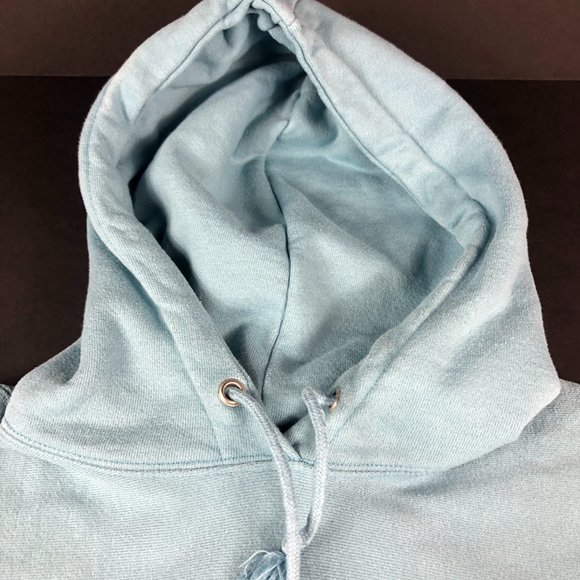 Y2K Champion Reverse Weave Sweatshirt Men Small Light Blue Faded Pullover Hoodie - Picture 7 of 15